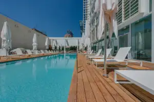 Decking for the swimming pool